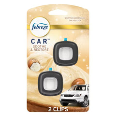 Febreze Car Air Freshener - Soothe & Restore - 0.13 fl oz/2ct: Oil, Disposable, Dye-Free, Phthalate-Free