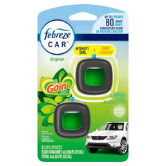 Febreze Car Air Freshener Vent Clip - Gain Original - 0.13 fl oz/2pk: Oil, Phthalate-Free, Disposable