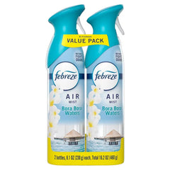 Febreze Air Mist Odor-Fighting Air Freshener - Bora Bora Waters - 8.1oz/2pk: Dye-Free, Phthalate-Free