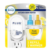 Febreze Kitchen Fade Defy Plug Air Freshener - Fresh Lemon - 2pk: Electric, Adjustable Fragrance Setting, 1.75 oz