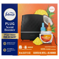 Febreze Plug Scent Booster Air Freshener Oil Diffuser Continuous Scent Device Hawaiian Aloha - 2ct