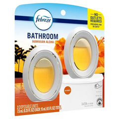 Febreze Bathroom Hawaiian Air Fresheners Aloha - 2ct: Oil, Non-Powered