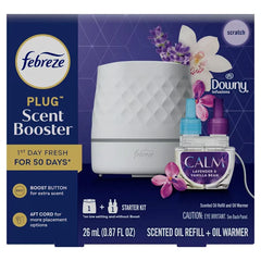 Febreze Plug Scent Booster Downy Calm Starter Kit - 0.87 fl oz/2ct: Electric, Oil, Air Freshener Holders