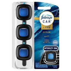 Febreze Car Air Freshener Vent Clip - Ocean - 0.22 fl oz/3pk: Approximate Product Duration 120 Days, Non-Powered