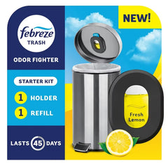 Febreze Trash Fresh Lemon Air Freshener Starter Kit: Non-Powered, Oil, 2-Pack, 0.16 oz