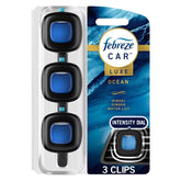 Febreze Car Air Freshener Vent Clip - Ocean - 0.22 fl oz/3pk: Approximate Product Duration 120 Days, Non-Powered