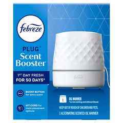 Febreze Scent Booster Air Freshener Plug: 50-Day Duration, Electric Holder, White