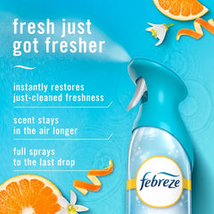 Febreze Air Mist Odor-Fighting Air Freshener - Zesty Orange Blossom - 8.1oz: Dye-Free, Phthalate-Free, Aerosol Form