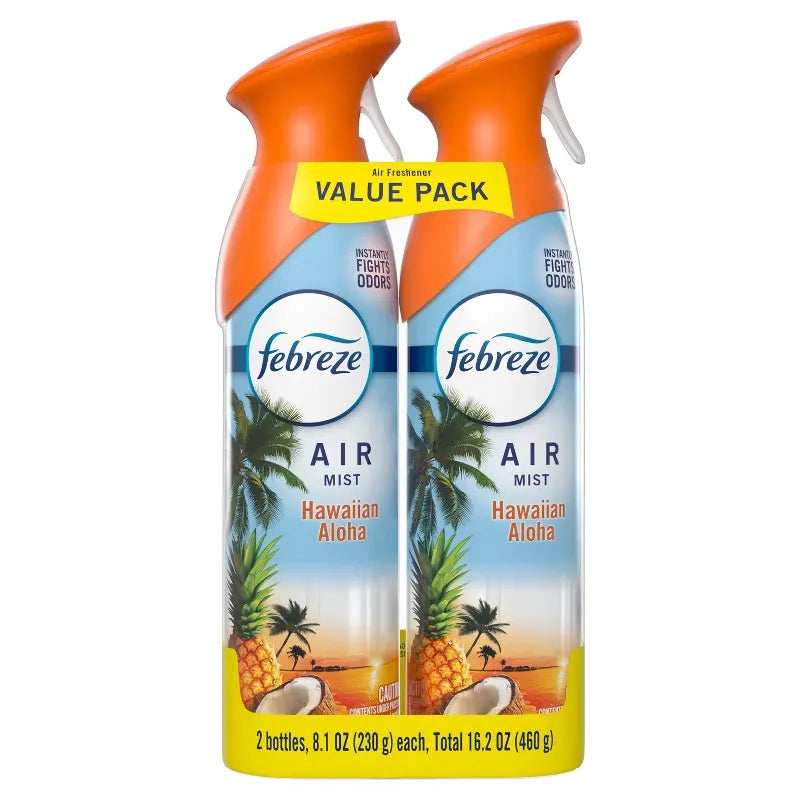 Febreze Air Mist Odor-Fighting Air Freshener - Hawaiian Aloha - 8.1oz/2pk: Dye-Free, Phthalate-Free