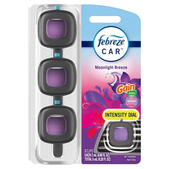 Febreze Car Air Freshener Vent Clip - Gain Moonlight Breeze - 0.20 fl oz/3pk: Adjustable Fragrance, Phthalate-Free