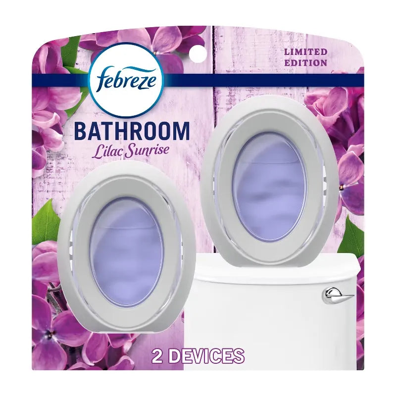Febreze Bathroom Air Freshener Lilac Sunrise - 2ct: Oil, Non-Powered