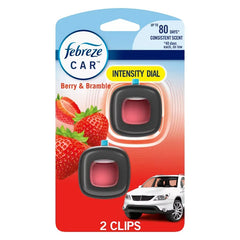 Febreze Car Air Freshener Vent Clip - Berry & Bramble - 0.13 fl oz/2pk: Oil-Based, Disposable, Adjustable Scent