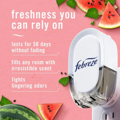 Febreze Plug Triple Refill Air Freshener Sweet Watermelon Vine - 3ct: Electric, Oil, Disposable, 2.63 Oz