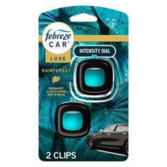 Febreze Luxe Car Air Freshener - Rainforest - 0.14 fl oz/2ct: Phthalate-Free, Adjustable Fragrance, Oil, Disposable