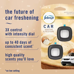 Febreze Car Air Freshener - Soothe & Restore - 0.13 fl oz/2ct: Oil, Disposable, Dye-Free, Phthalate-Free