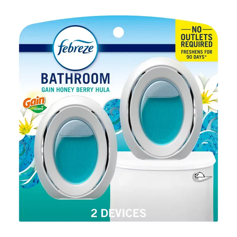 Febreze Honeyberry Hula Bathroom Air Freshener - 2ct: Non-Powered, Oil, Phthalate-Free, Dye-Free