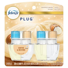 Febreze Plug Dual Refill Air Freshener - Soothe & Restore - 1.75 fl oz/2ct: Adjustable Fragrance, Dye-Free, Electric