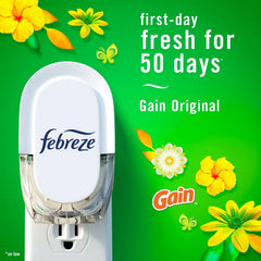 Febreze Plug Quadruple Air Freshener Refill - Gain Original - 3.48 fl oz/4pk: Dye-Free, Phthalate-Free, Electric, Oil