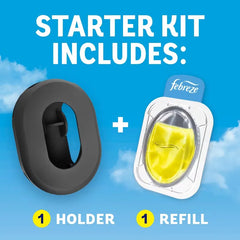 Febreze Trash Fresh Lemon Air Freshener Starter Kit: Non-Powered, Oil, 2-Pack, 0.16 oz